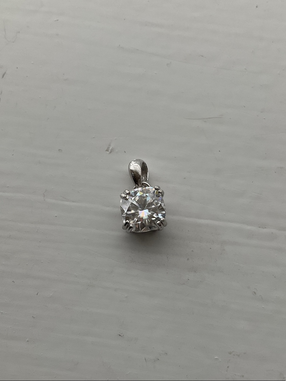 Classic White Moissanite Solitaire Pendant